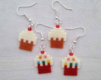 Egg and Bacon Breakfast Perler Bead Earrings