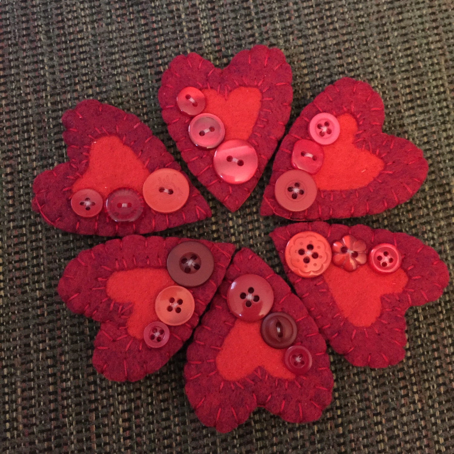 Long Heart Felt Pin Brooch