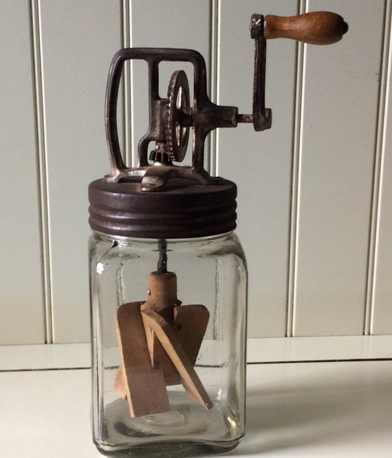 Antique2 Qt. Glass Butter Churn