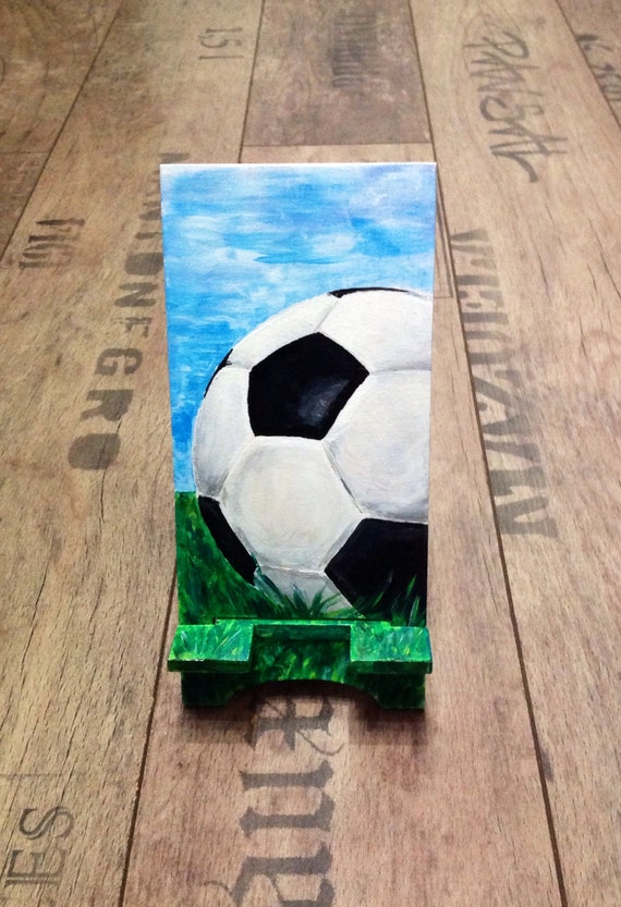 Painted Smart Phone Stand/Football/Soccer Ball/Phone by UkrHeart