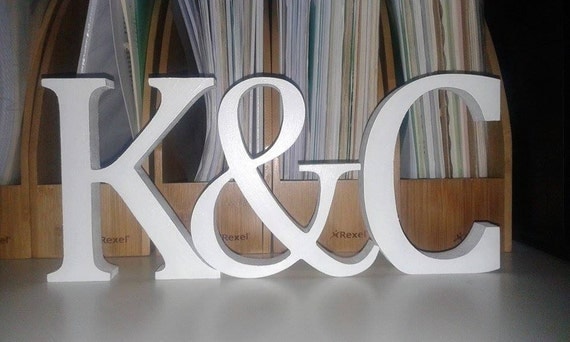 Wedding Freestanding Pine Wood Personalised A-Z Alphabet Word Letters Free Pick