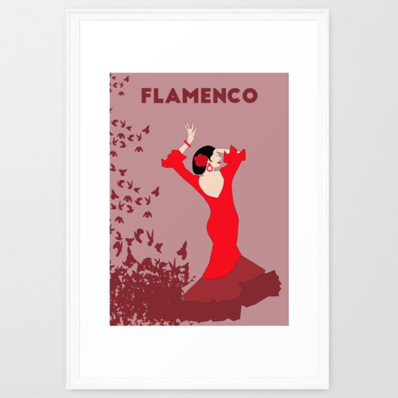 Spanish Flamenco dancer print-Andalusian dance poster-Dance