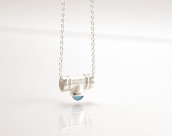 Flue of Soul - silver necklace with topaz