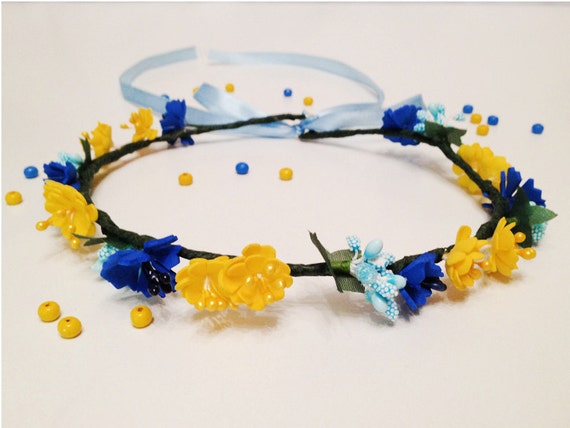 flag Ukraine ukraine yellow crown crown Blue flower color flower Gift flower crown from flag Ukraine ukraine yellow crown crown Blue flower color flower Gift flower crown from