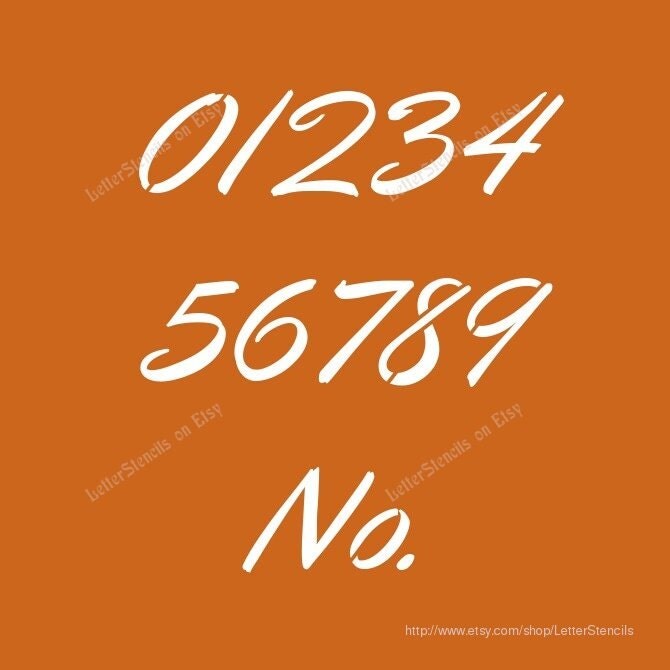 ITALIC CALLIGRAPHY Number Stencils 0 to 9 Number Set. Choose