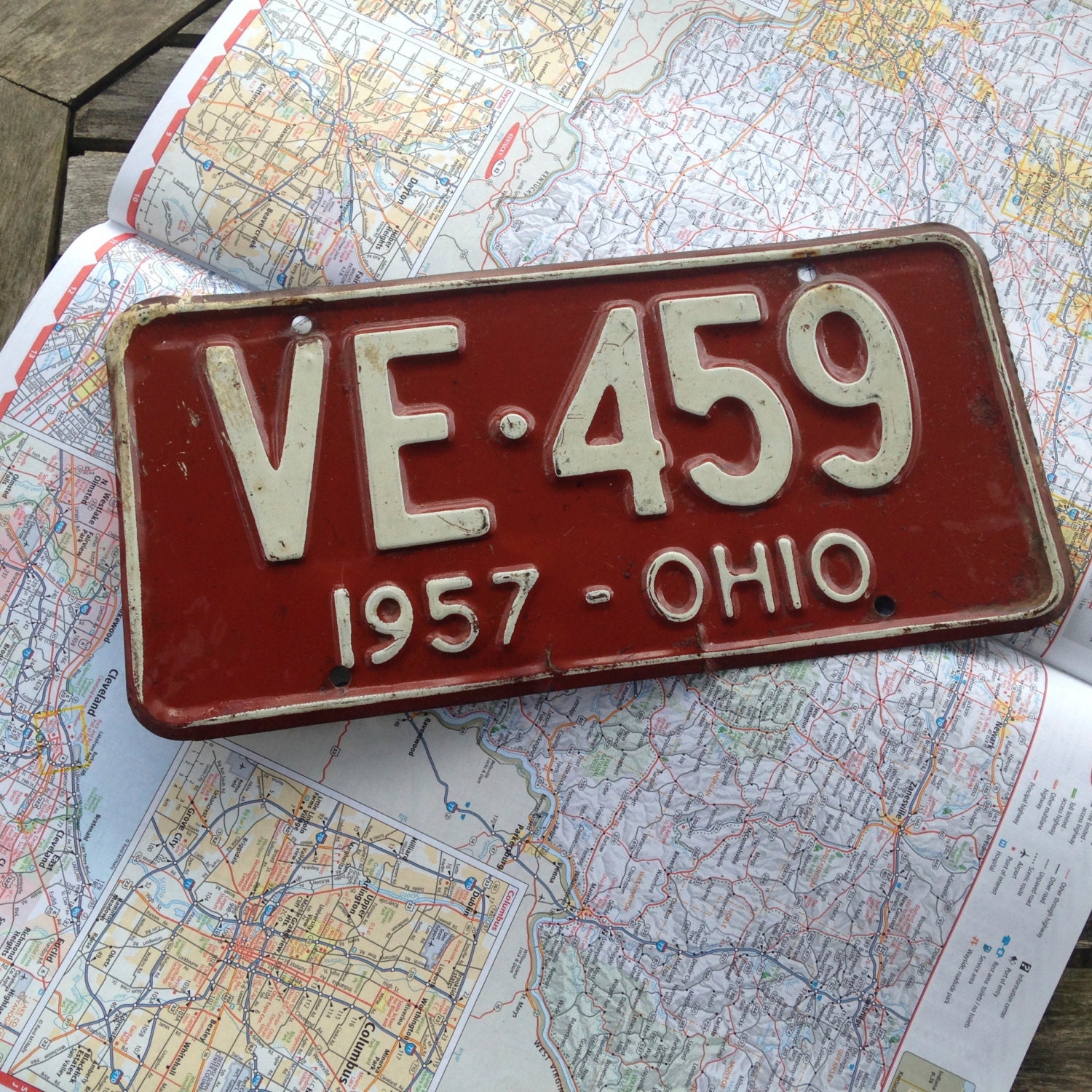 Vintage 1957 Ohio License Plate