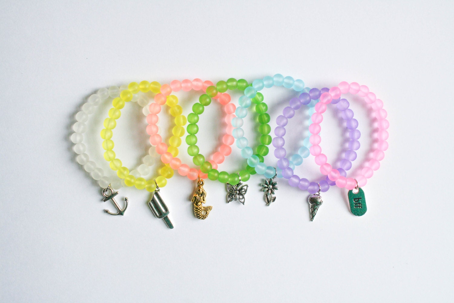 Frosted Glass Bracelets Single Stretchy Bracelet Fun by