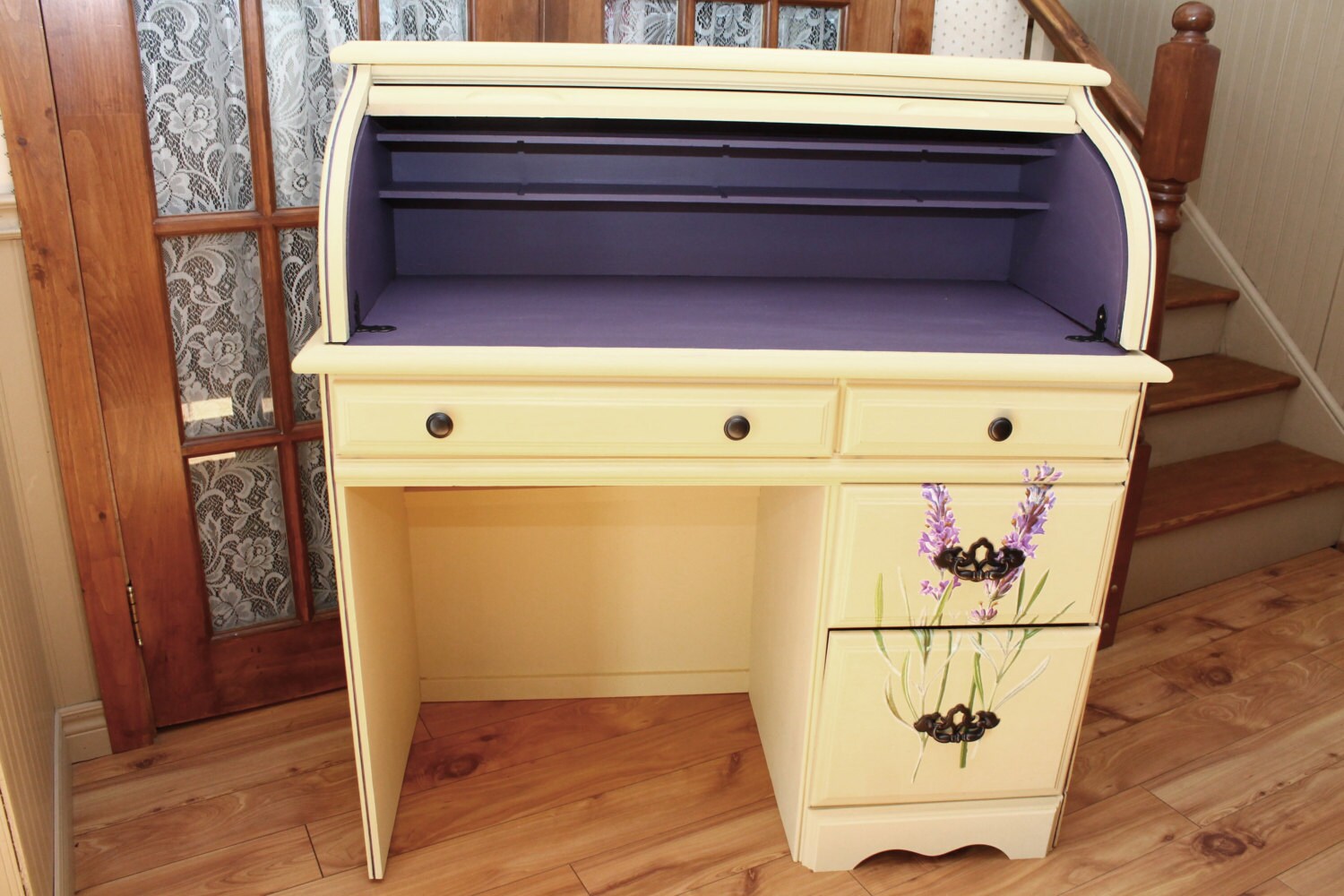 Shabby Chic Rollup Desk by JennyLaneFurniture on Etsy