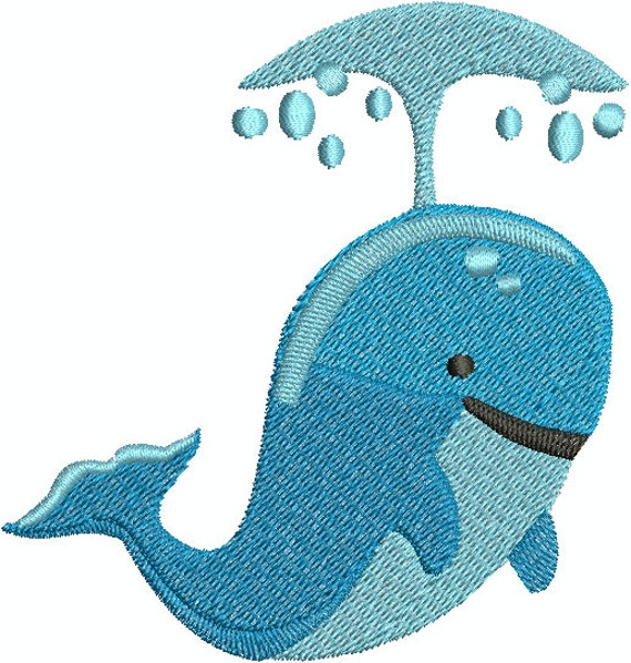 Digital Embroidery Design Cute Whale