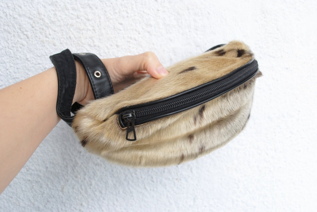 Fur Fanny Pack Leather Fanny Pack Waist Pack Goat by SoulSisters16