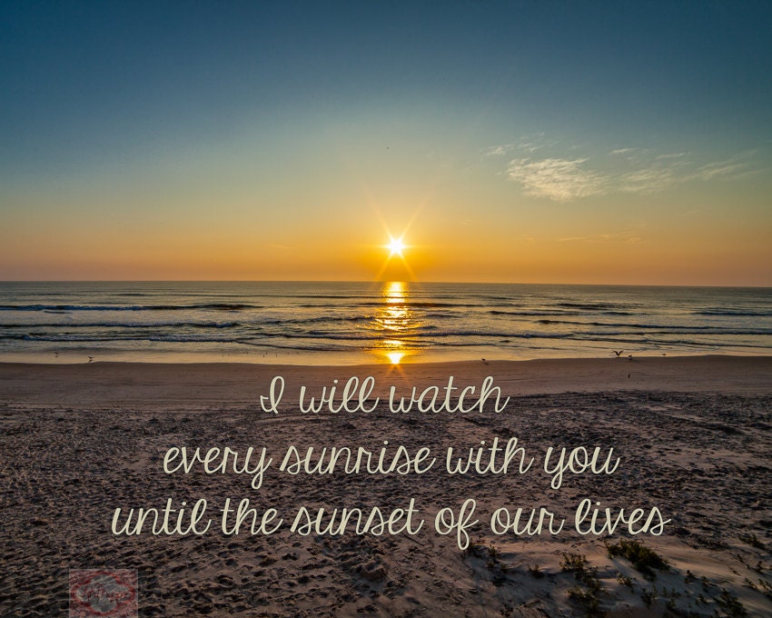 Nature Sunrays at Sunrise / Sunset on the Beach Love Quote