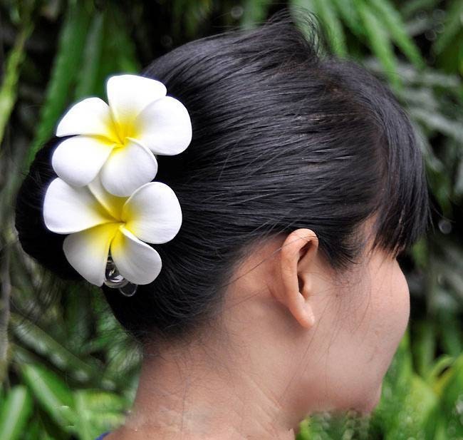 2 Plumerias foam flowers Hair clip Plumeria hair clip