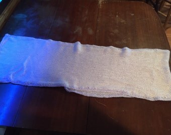 Knit wrap or shawl pink with purple border with silver shimmers