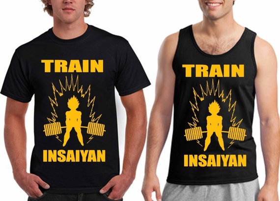 DBZ Train Insaiyan Tank & T shirt Super Saiyan Gym by fightingtees