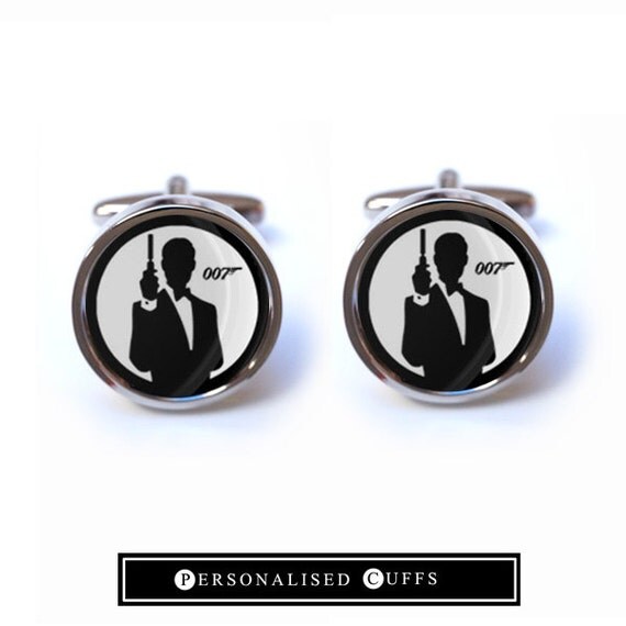 James Bond Cufflinks 007 James Bond by PersonalisedCuffs on Etsy