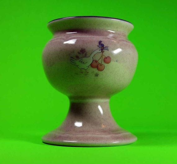 Vintage Ceramic Candle Holder Hand Painted by vintageplenty