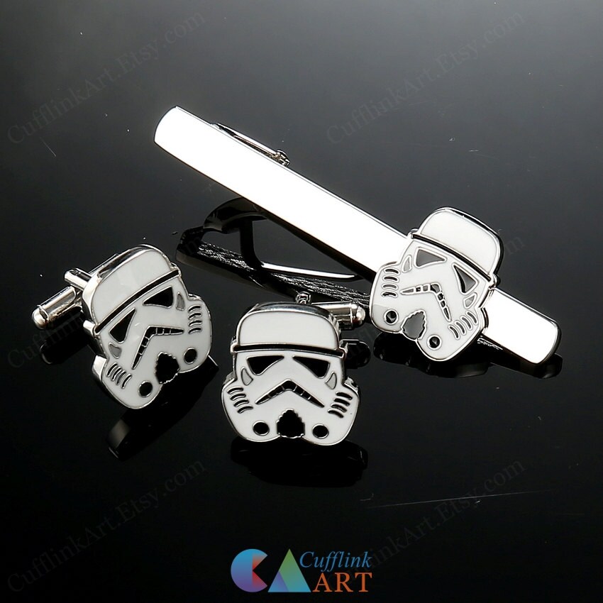 Star Wars Cufflinks & Tie Clips Mens Storm Trooper by CufflinkArt