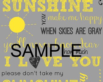 printable you are my sunshine poem printable you are my sunshine poem