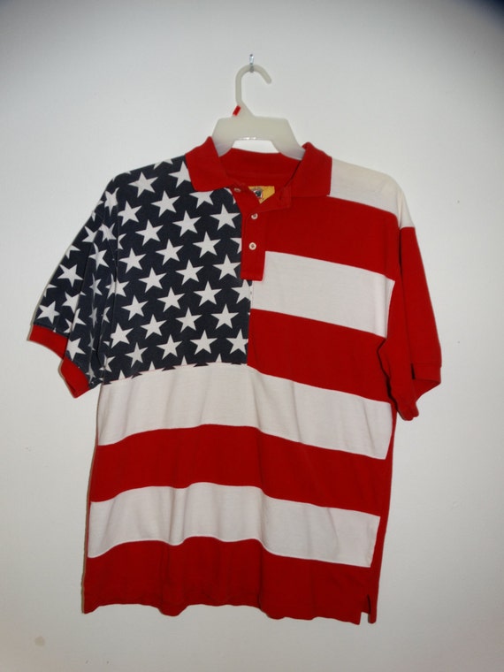 american flag collared shirt