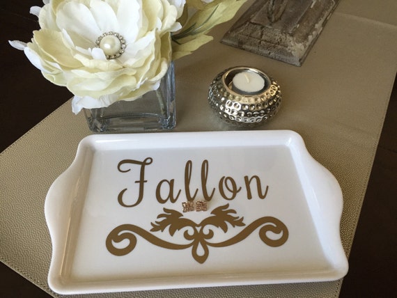 Personalized jewelry tray bridal party gift by FalsHandmades