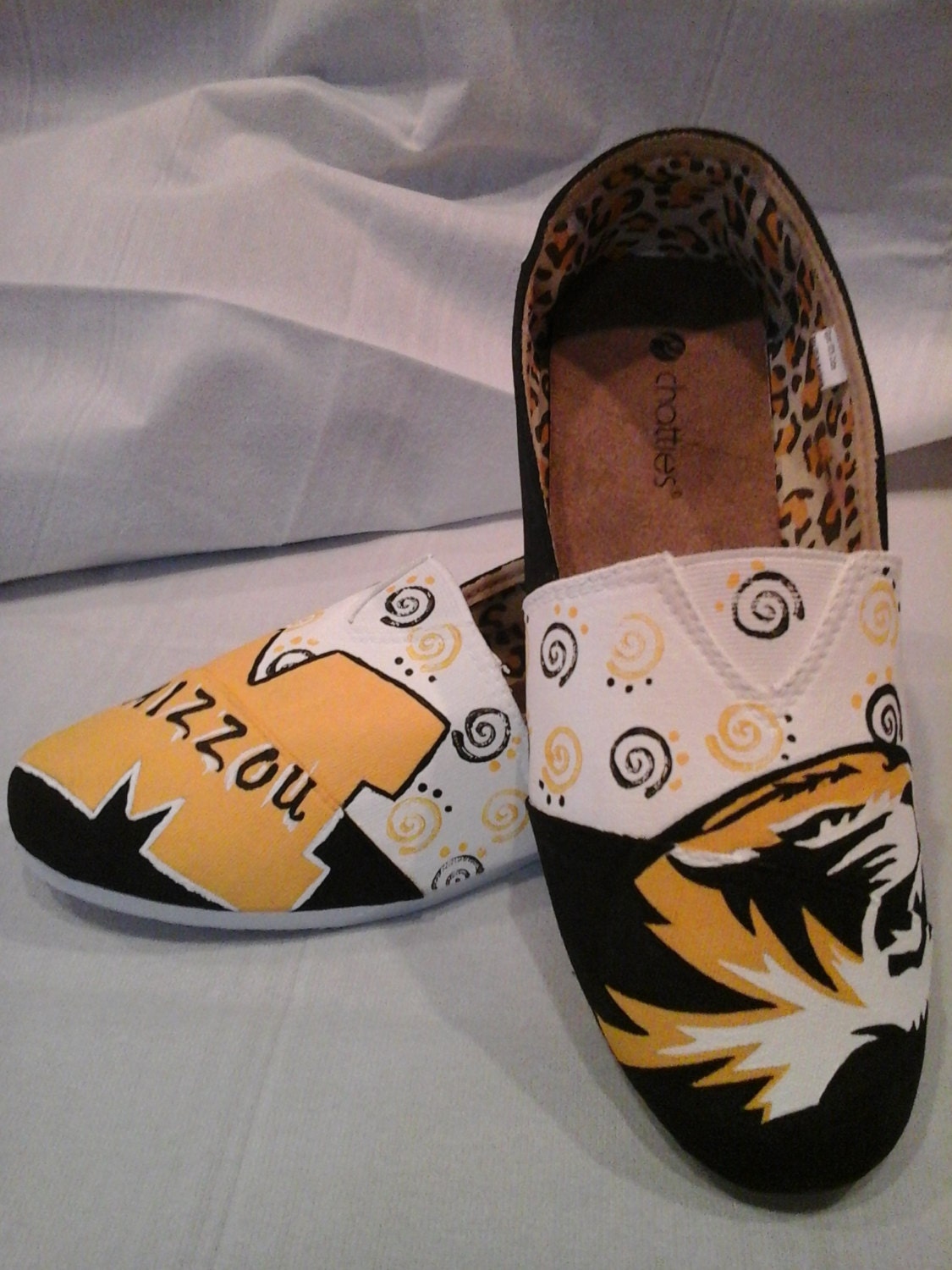 Hand painted MIZZOU canvas shoes by STLshowmecreations on Etsy