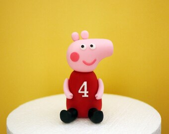 Fondant Peppa Pig Cake Topper, Handcraft fondant topper
