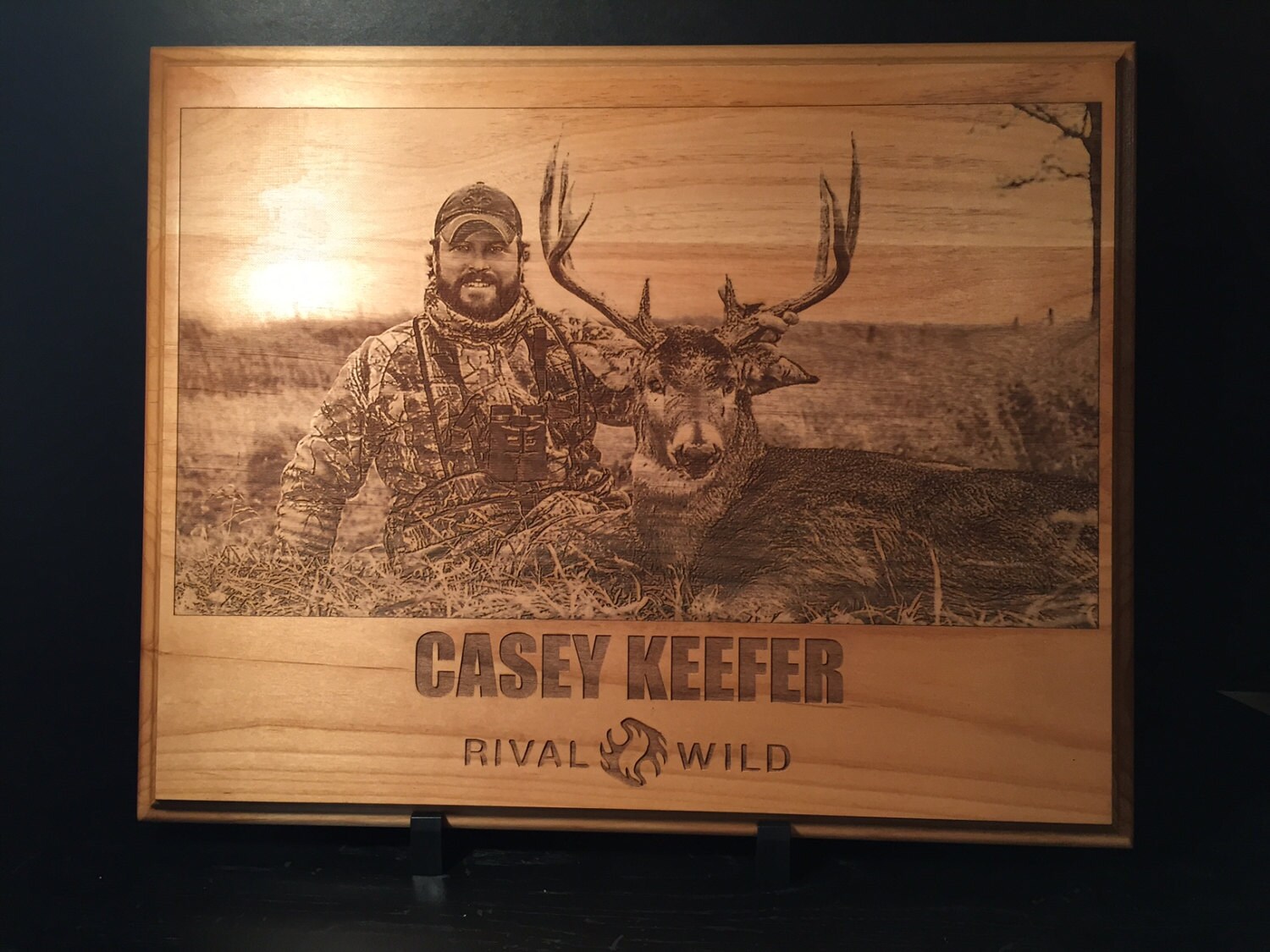 Personalized Engraved Wooden Plaque with Hunting Photo