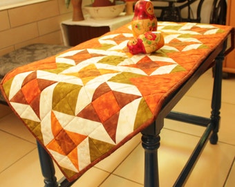 Quilted table runner, Coffee table runner, Quilted table topper, Table runner quilted, Table cloth rectangle, Autumn decor, Table linens