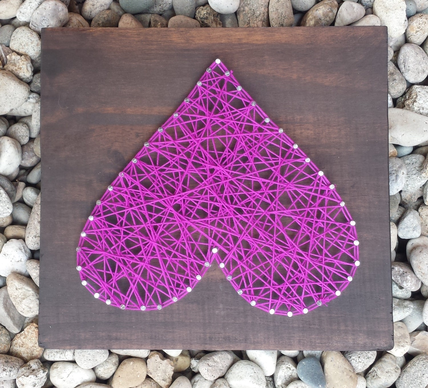 String art heart design on wood board by HeartStringsbyMeg on Etsy