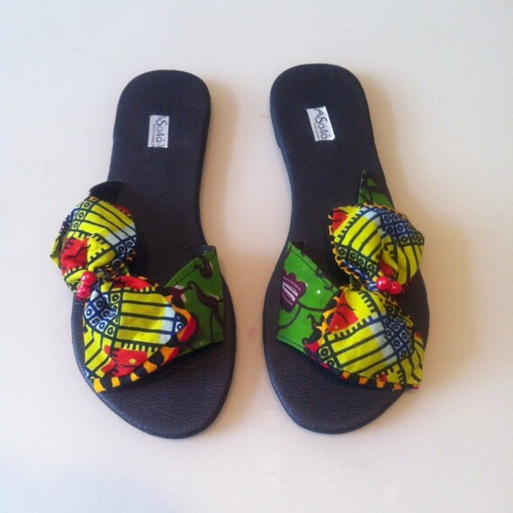 African Ankara Slippers by AFRICANCONNECTIONZ on Etsy