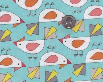 Fat quarter - Tweet in Aqua - Birds of a Feather from Mark Hordyszinski - Michael Miller cotton quilt fabric