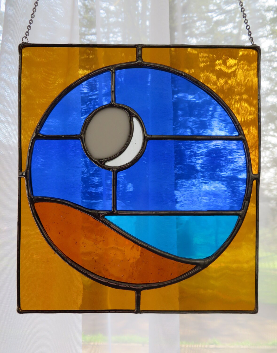 Moon Magic Stained Glass Suncatcher by pewtermoonsilver