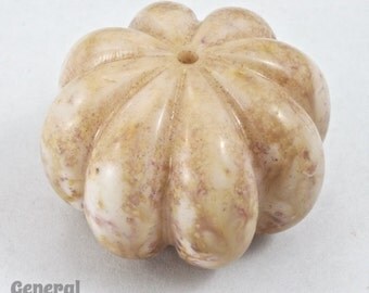 38mm Mottled Earth Tone Pumpkin Bead (2 Pcs) #3430
