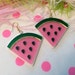 Watermelon Slice Acrylic Laser Cut Earrings