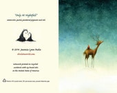 Set of Twelve Deer and Bird Watercolor Fine Art Holiday Note Cards