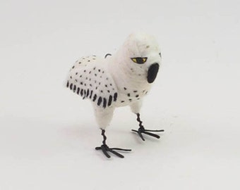 Vintage Inspired Spun Cotton Snowy Owl Ornament/Figure