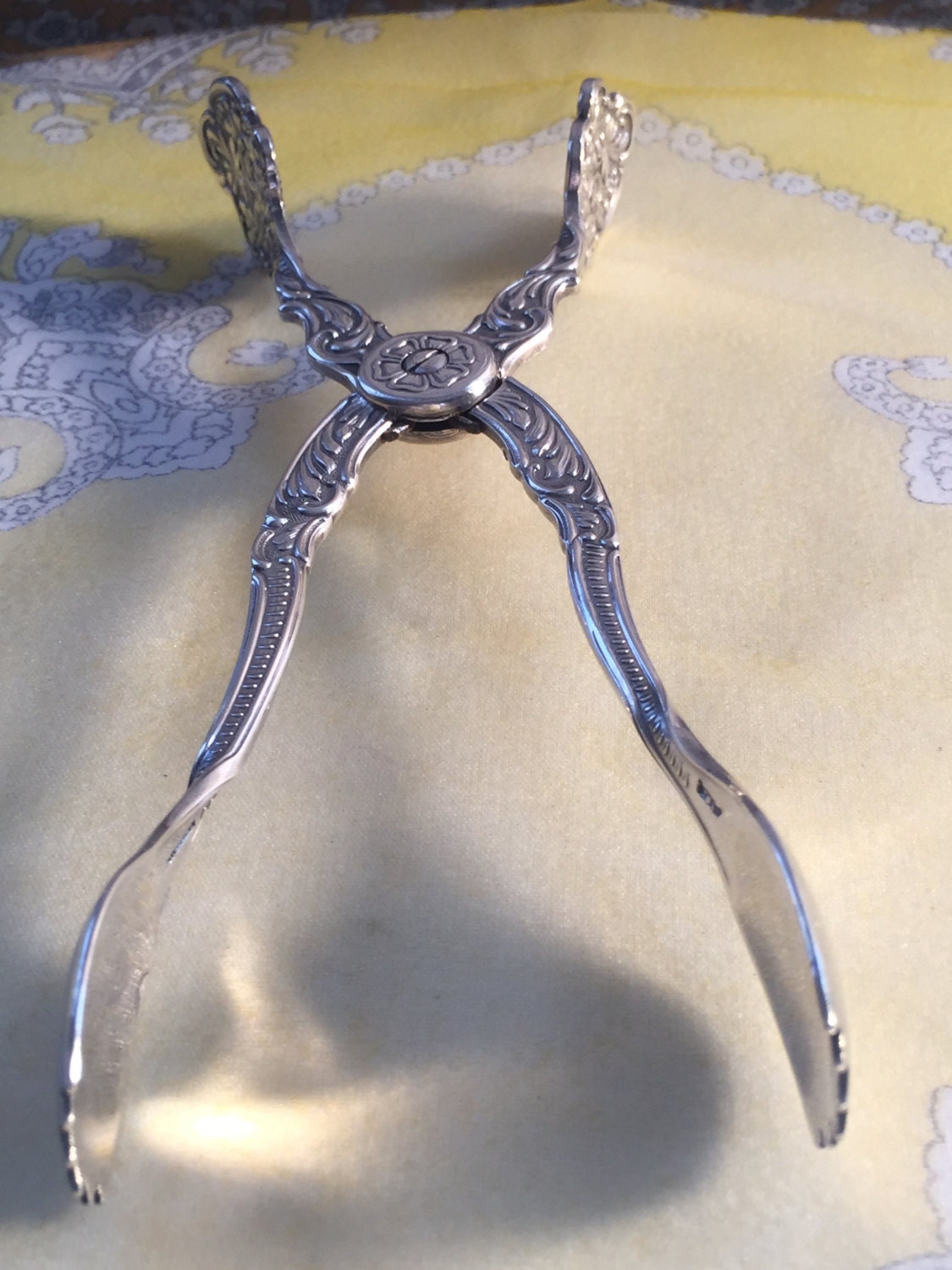 Vintage Silver plated ice tongs stamped Sweden