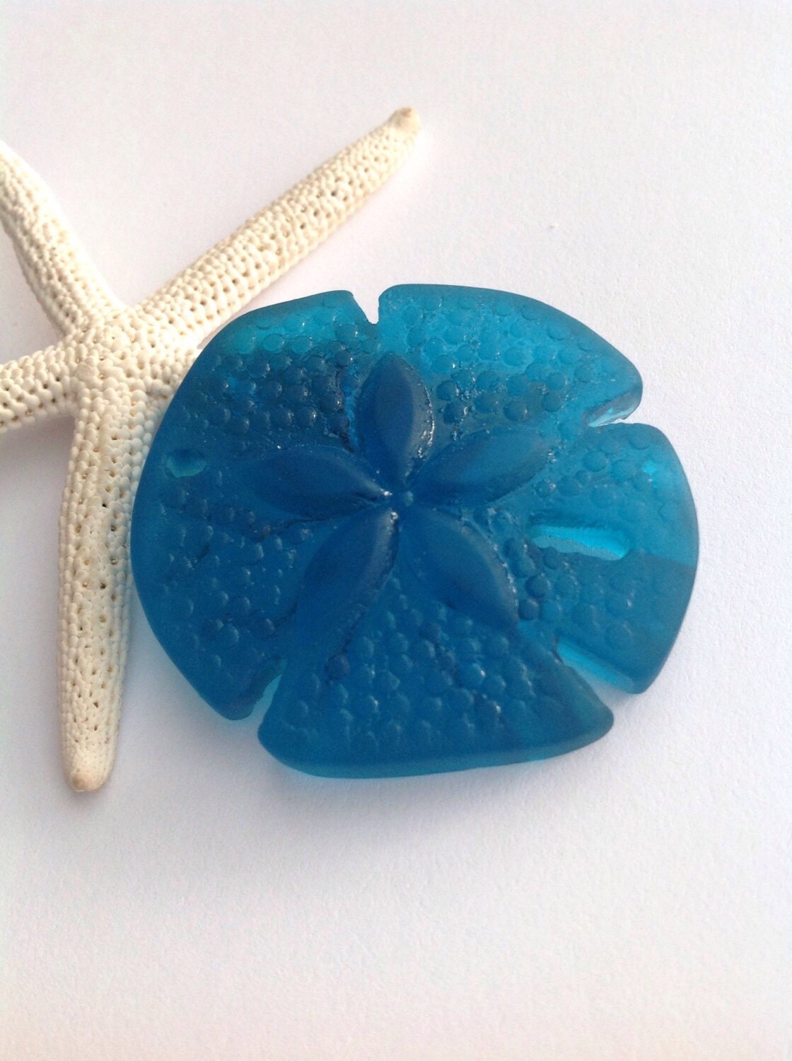 Sea glass sand dollar Bead Beach glass Seaglass jewelry