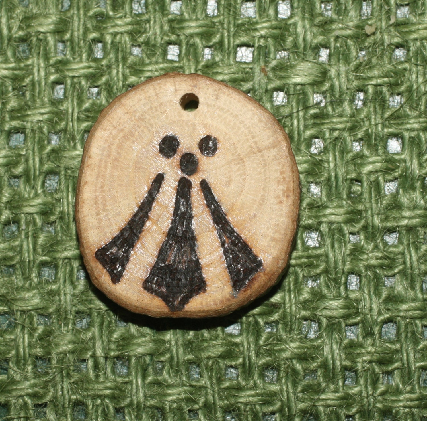 English Oak Wood Awen Druid Pendant Sacred Tree of the