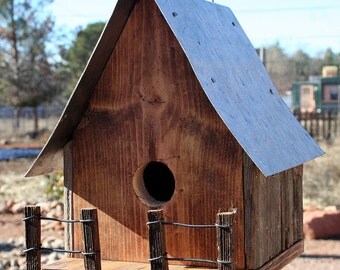 Popular items for upcycled birdhouse on Etsy - Handcrafted Parrot Birdhouse Design With Recycled Material