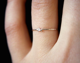 Tiny Ultra Thin Closed Knot ring Sterling Silver, delicate silver ring, knot ring, silver knot ring, tiny knot ring, delicate knot ring