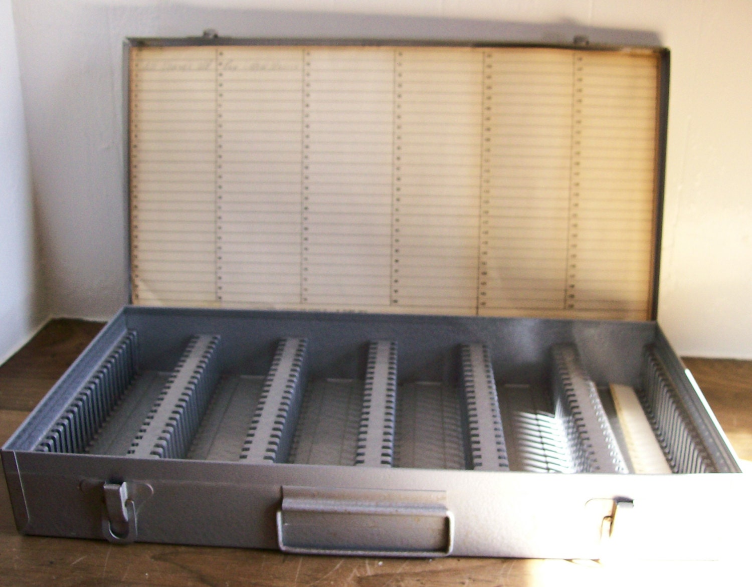 Metal Slide Case Storage Vintage Industrial Box Photo Slides