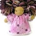 8 inch chubby waldorf pink flannel nightgown, doll clothing, waldorf doll nightgown