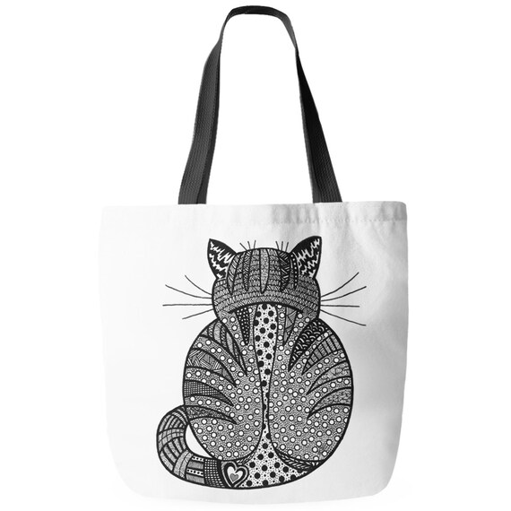 Rear View, Cat, Kitty, Tote Bag, Printed in USA