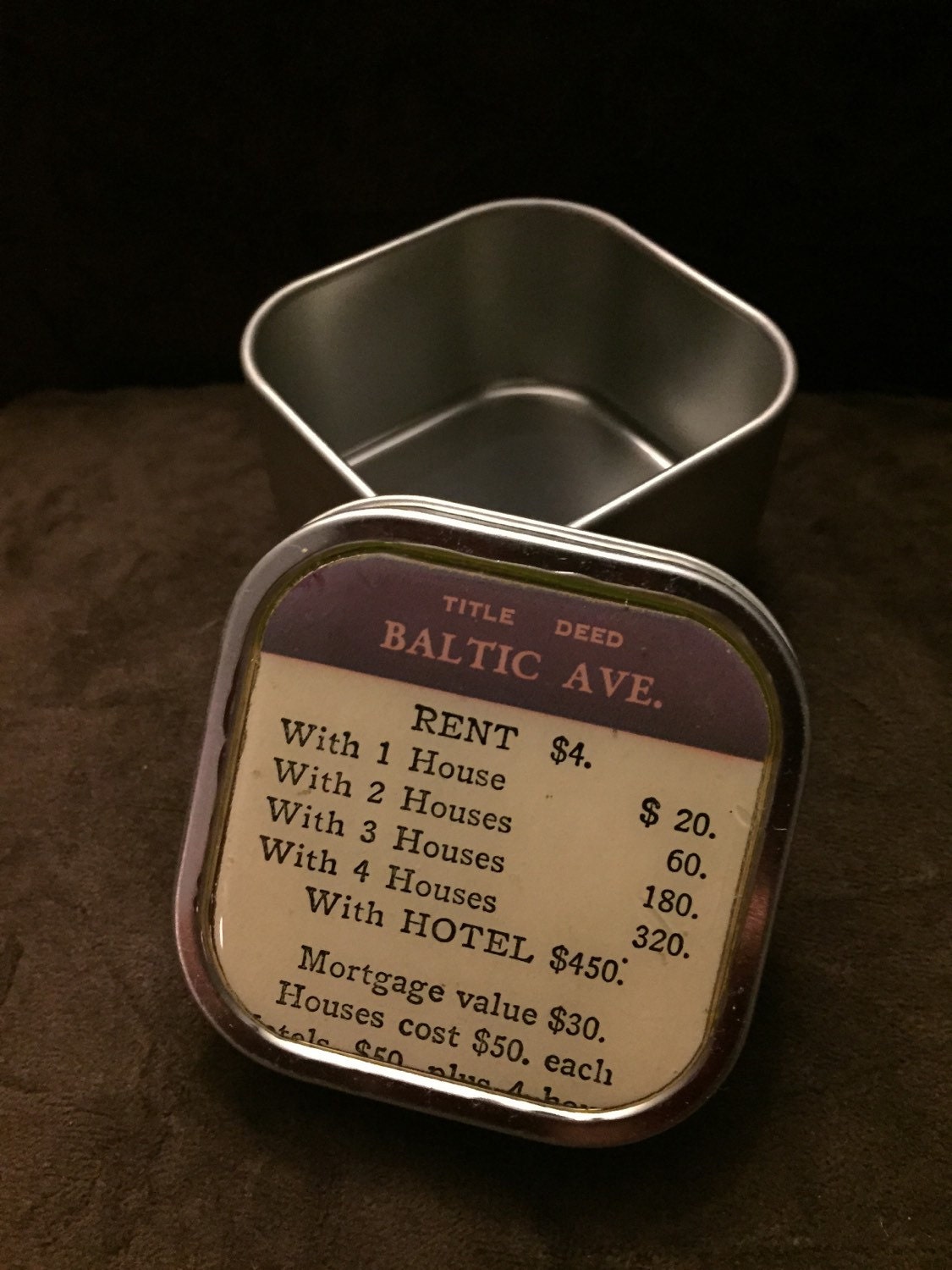 BALTIC AVENUE Vintage Monopoly Game by anotherworkinprogres