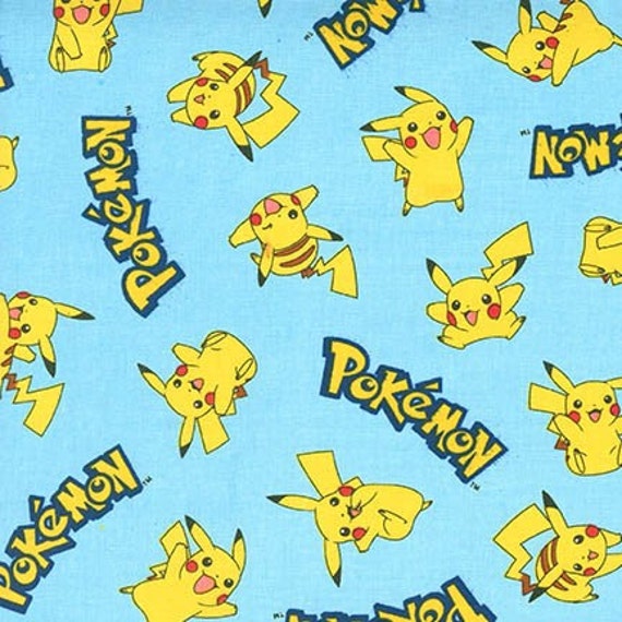 Pokémon Cotton Fabric From Robert Kaufman Light Blue Last 26