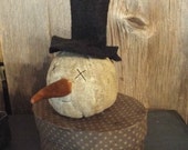Fabric Covered Paper Mache Box with Snowman Head