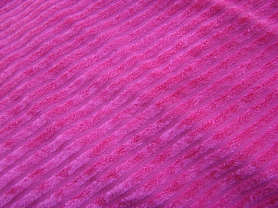 3 Yards of Vintage Hot Pink Chenille Look Knit Fabric