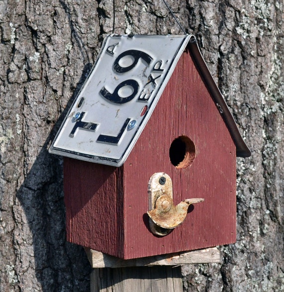 Rustic Birdhouse Primitive Birdhouse Recycled By Ruraloriginals