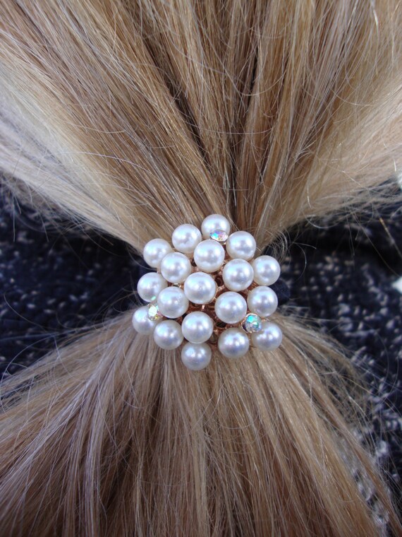 Elegant Simple Faux Pearl Ponytail Holder Hair by fooshfarm